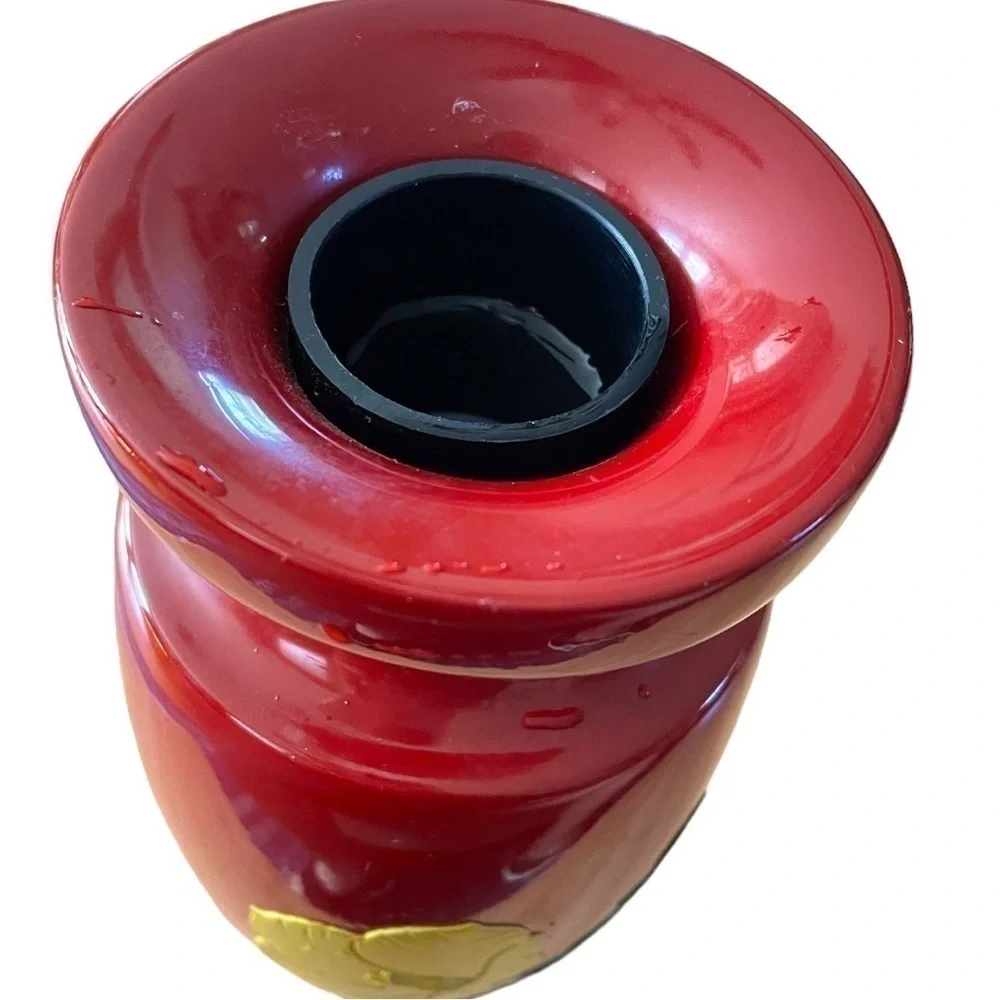 BEAUTIFUL Asian inspired carved wooden vase, lacquered, excellent condition